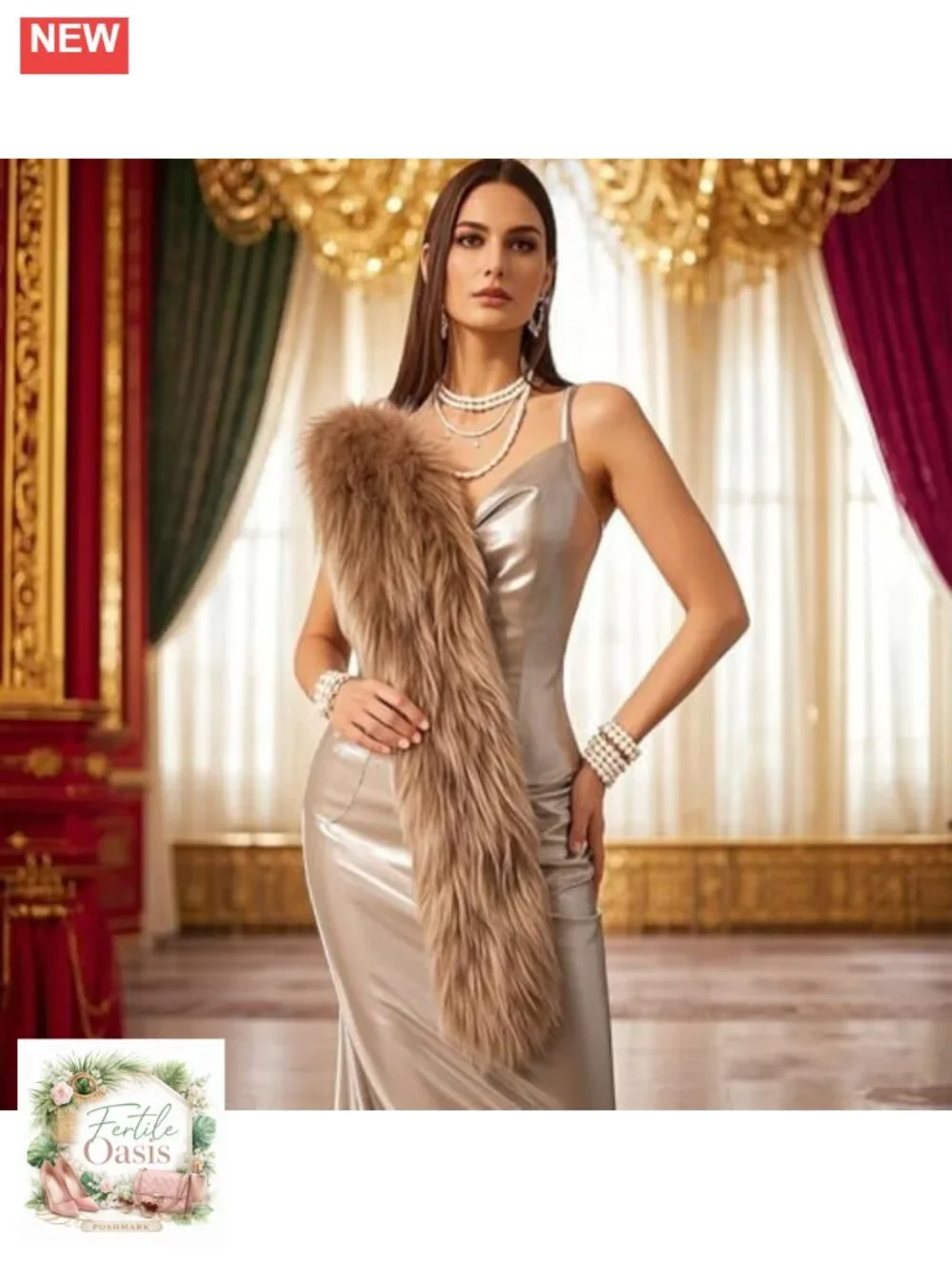 Faux Fur Collar Scarf Wrap Women Winter Warm Shawl Stole Shrug 63
